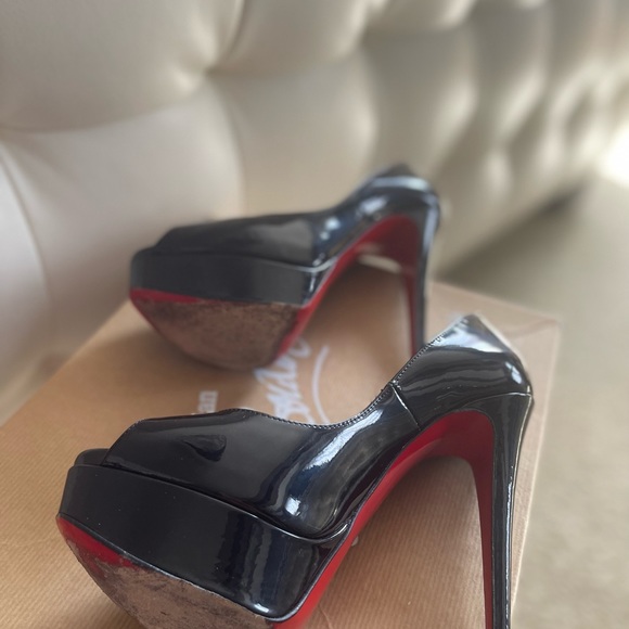 Vintage Christian Louboutin Lady peep 150 Patent Calf Heels size 36.5 - Picture 8 of 11